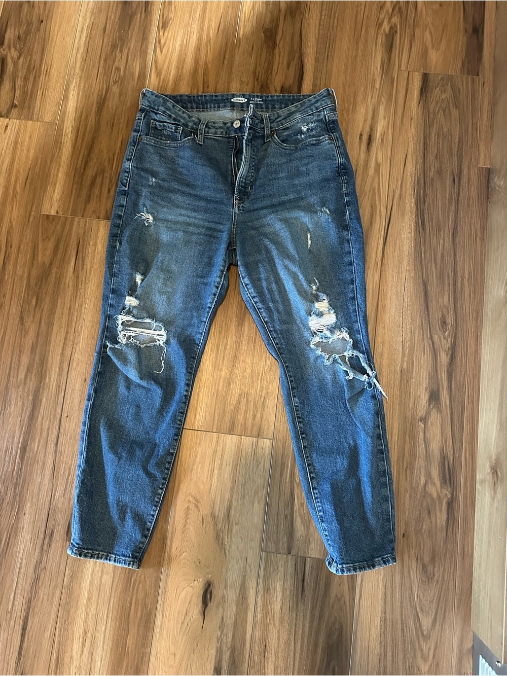 Old Navy Ripped Dark Blue Boyfriend Jeans